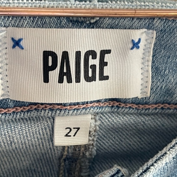 PAIGE Raw Hem Cuff Mid Rise Straight Leg Jeans - Picture 2 of 10